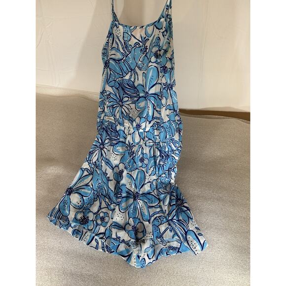 Lilly Pulitzer Womens Deanna Romper Large Succulent Blue Pop 1 Piece Beach - Picture 3 of 8